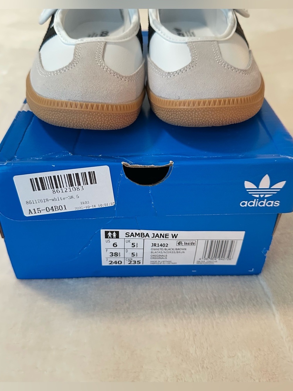 Adidas White Samba Jane Sneakers - Picture 5 of 5